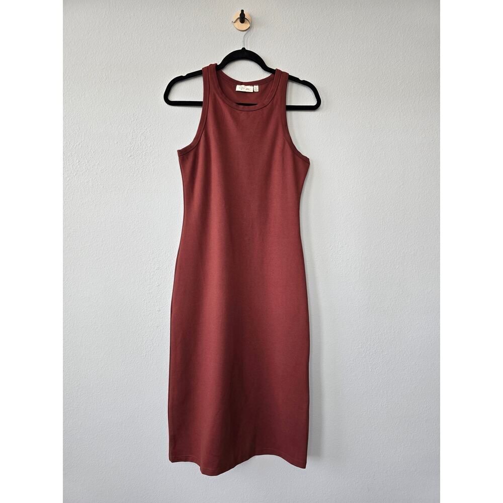 RD Style Racerback Midi Dress Size S Brick Red Bodycon Minimalist Streetwear